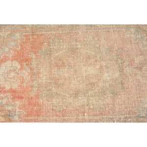 Alfombra turca de área grande Diseño clásico de retazos naranja verde Material de lana de 1,6x2,7 pies con respaldo de látex para sala de estar - Product Image 5