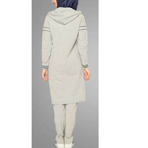 Ensemble de 2 pièces de vêtements de sport islamiques modernes pour femmes grandes tailles, costumes élégants avec options personnalisables, coton de haute qualité, logo personnalisé - Product Image 4