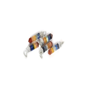 Meilleure vente argent pierre naturelle Jilaniagate crayon pendentif 7 Chakra charme perle Agate religieux plaque de diamant pour classique - Product Image 3