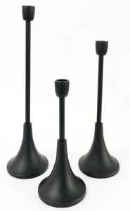 2023 Soporte de vela de metal de tendencia superior con diseño de tubo de diseño moderno Soporte de pilar fundido en bruto con acabado negro de alta calidad - Product Image 6