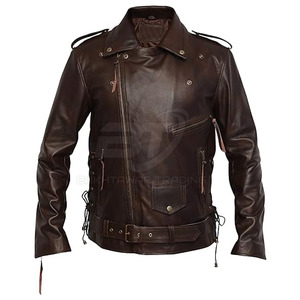 แจ็กเก็ตหนังสำหรับผู้ชายเสื้อแจ็กเก็ตหนังมีซิปสำหรับผู้ชาย - Product Image 4