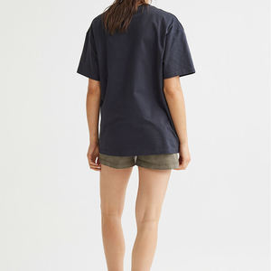 Camiseta de algodón de moda para mujer, camiseta informal de manga corta con cuello redondo, camiseta de moda de verano, Camiseta cómoda para uso diario - Product Image 5
