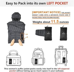 Chaqueta acolchada térmica para mujer, chaqueta acolchada ligera y acogedora con capucha para mujer, abrigo de invierno elegante para transición - Product Image 2