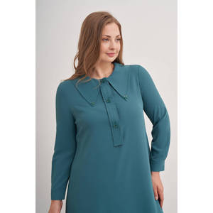Tunique verte grande taille avec détail de col large - Product Image 4