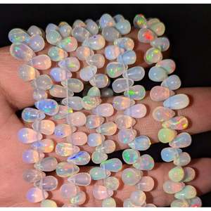 Perles en cristal opale éthiopienne en forme de goutte d'eau, taille 5*8,5 mm, fabrication de bijoux, vente en gros, prix d'usine - Product Image 4