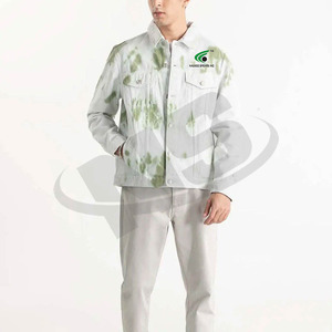 Trendy Casual <b>Denim</b> <b>Jacket</b> For Men Solid Color Cotton Jeans Outerwear <b>Lightweight</b> Slim Fit Fashionable Streetwear - Product Image 4