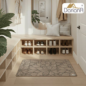 Tapis de sol moderne FLORA en polyester, antidérapant, lavable, séchage rapide, adapté aux animaux domestiques, tapis d'intérieur multi-usages 70x120 cm, pour la maison et l'hôtel - Product Image 2