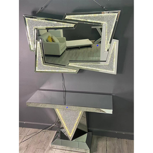 Ensemble de canapés de luxe meubles salon entrée couloir longue console rectangulaire table console miroir or