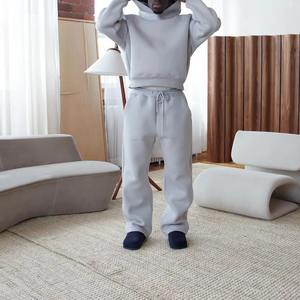 Ensemble de survêtement évasé personnalisé pour homme 2026 en 100 % coton, molleton ample, sweat à capuche brodé et pantalon de jogging, tenue décontractée d'hiver - Product Image 5