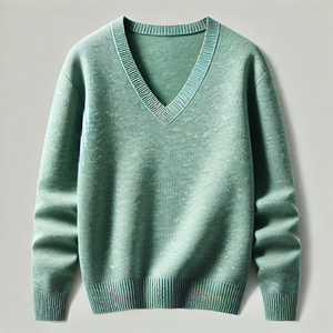 Wholesale Breathable Viscose/Cotton V-Neck <b>Pullover</b> <b>Sweater</b> for Women Casual Winter Computer Knitted - Product Image 3