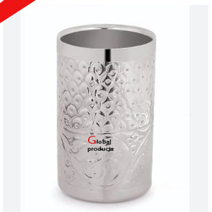 Refroidisseur de vin en acier inoxydable en métal fini doré à l'aspect martelé pour restaurant et bar d'hôtel - Product Image 2