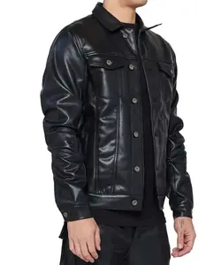 Outdoor Wear <b>Mens</b> Leather <b>Jacket</b> Gentleman Winter Hot Selling Leather <b>Jacket</b> <b>Fur</b> Lining <b>Men's</b> Leather <b>Jacket</b> - Product Image 3