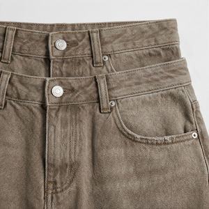 High Quality Latest Custom <b>Double</b> Waist Jeans For <b>Men</b> Color Washing Casual Washed Man Jeans Straight Leg Denim <b>Trousers</b> New 2025 - Product Image 4