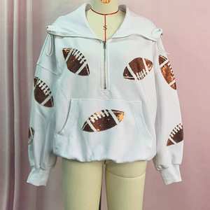 Sweat à capuche personnalisé vêtements d'hiver pour femmes 2024 Crop Top Jogger épais polaire coton deux pièces pantalon - Product Image 3