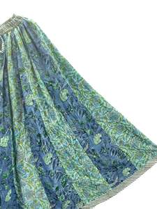 กระโปรงผ้าฝ้ายสไตล์โบฮีเมียนสำหรับผู้หญิงกระโปรงผ้าฝ้ายสไตล์พื้นเมืองโบฮีเมียนมือไม่เหมือนใครพิมพ์ลายดอกไม้เย็บปะติดปะต่อกันดีไซน์พลิ้วไหวใส่สบาย - Product Image 3