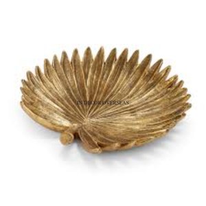 Forma irregular de alto grado chapado en oro de aluminio fundido flores diseñador servir y bandeja decorativa restaurante y suministros de hotel - Product Image 6