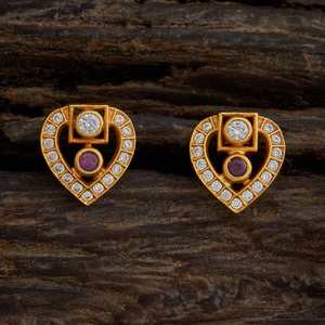 Pendientes de Diamante Corte Princesa en Forma de Corazón en Oro Rosa y Amarillo - Joyería Vintage de Oro de 14k - Product Image 5