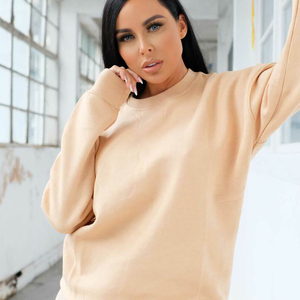 เสื้อฮู้ดการออกกำลังกายของผู้หญิงเสื้อสเวตเตอร์มีกระเป๋ายาวมีกระดุมข้อมือเสื้อมีรอยตะเข็บเย็บริมและคอกลมเสื้อโลโก้ด้านหน้า - Product Image 6