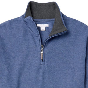 Wholesale High Quality <b>Mens</b> Long Sleeve <b>Quarter</b> <b>Zip</b> Sweatshirts Custom Logo Blank Cotton Blended Breathable Casual Sports Shirts - Product Image 5