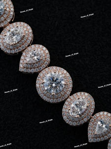 Collar de Tenis con Corte de Pera y Redondo, Estilo Iced Out, Joyería Brillante de Plata para Hombres y Mujeres - Product Image 2