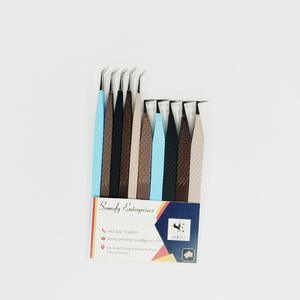 Pinzas de extensión de pestañas de aislamiento grande de etiqueta privada personalizadas 90 45 grados puntas de volumen de retención fuerte Acero inoxidable redondeado - Product Image 2