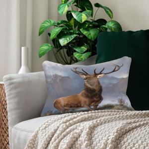 Coussin turc à imprimé cerf sauvage - Décoration de maison côtière, coussin de sol doux, 18"x18" - 45x45 cm - Product Image 4