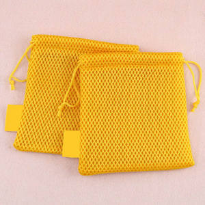 Custom Logo Mesh <b>Drawstring</b> Bags Breathable Lightweight Utility Storage <b>Pouch</b> For Laundry Travel Sports Beach Packaging - Product Image 3