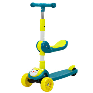 สกู๊ตเตอร์เด็กปรับระดับได้พร้อมเบาะนั่งถอดออกได้ โครงเหล็กแข็งแรง ปลอดภัย ล้อ PU สามล้อ สำหรับเด็กและทารก เคลื่อนที่ได้อย่างอิสระ! - Product Image 3