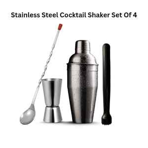 Premium Quality Professional Stainless Steel Barware <b>Tool</b> Set of 4 Items Inbuilt Shaker Bar Spoons Muddler Peg <b>Measurer</b> - Product Image 6