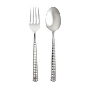 Recién llegado, juego de cubiertos de PVD clásico de plata, mango brillante, cubiertos sólidos directos de fábrica con MOQ de acero espejado, cubiertos martillados - Product Image 1