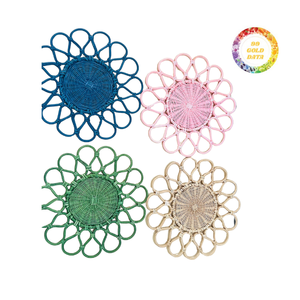 Alfombra decorativa tejida con cargador de mesa de ratán para decoración de cocina rústica - Product Image 5