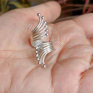 Anillo Ajustable de Plata de Ley 925 con Incrustaciones Florales, Estilo Bohemio para Mujer, Bañado en Rodio, Regalo - Product Image 6