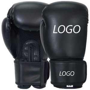 Guantes de boxeo de cuero negro hechos a medida Ajustable Ligero-Precio Personalizar Estilo - Product Image 1