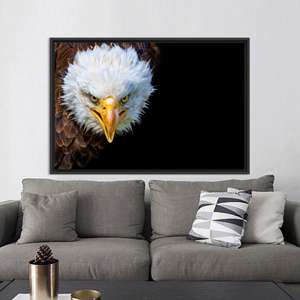 Majestic Bald Eagle <b>Canvas</b> Print: Modern Loft Wall Art,BLACK <b>FRAMED</b> <b>CANVAS</b> - Product Image 1