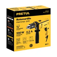 Perceuse à percussion sans fil BOX 2 1/2" 550W 220-240V Garantie 1 an Portable PRETUL