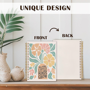 Carnet à spirales avec motif floral, cadeau pour enseignant, bloc-notes, cadeau de remerciement pour enseignant, carnet d'écriture, carnets à spirales - Product Image 5
