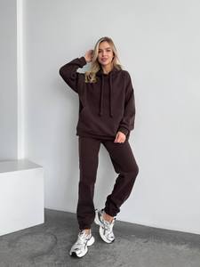 Survêtement pour femmes, sweat à capuche douillet doublé en polaire, survêtement en polaire pour femmes, hiver, logo personnalisé, séchage rapide - Product Image 2