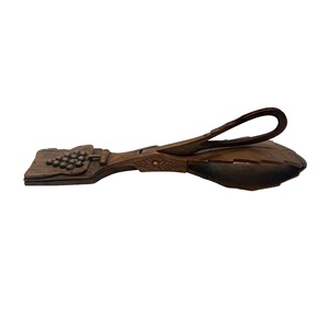Pince à pain en bois sculpté Vintage motif de raisin à la main pinces de service en bois pour pain salade BBQ cuisine décor utilisation outils article - Product Image 5