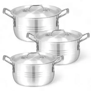 Cazuelas de aluminio real de nuevo estilo de último diseño, ollas de cocina grandes multifuncionales, 3 uds., juegos de utensilios de cocina de 33,5-38,5 cm