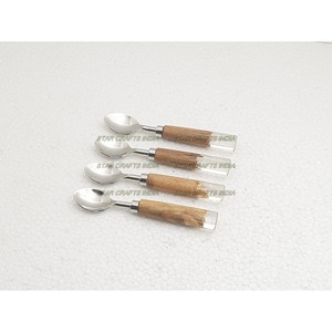 Fabricant de couverts en acier inoxydable en gros lourd simple 4 pièces vaisselle cuillère en argent et couteau à fromage pour restaurant - Product Image 3
