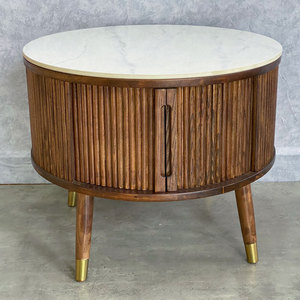 Sliding Door Round Ash Wood <b>Sofa</b> <b>Table</b> with Ash Wood Top Living Room Furniture-TT68259 - Product Image 4