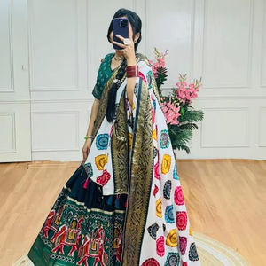 Piludi Dola Wholesale Manufacturers of Silk Bandhej Print and Plain Lehenga Choli <b>Indian</b> & <b>Pakistani</b> <b>Clothing</b> - Product Image 1