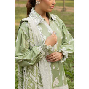 Traje de 3 Piezas para Mujer con Estampado de Laca, Encaje y Dupatta CL-52436 - Product Image 3