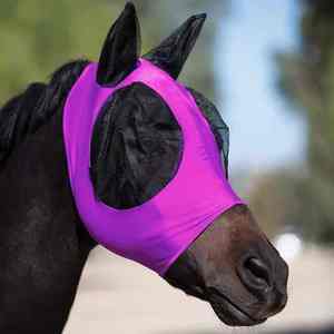 Masque anti-mouches pour cheval avec protection des oreilles et du nez, design en maille pour la protection contre le soleil et les insectes, masque anti-mouches pour l'équitation - Product Image 4