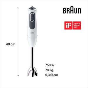 Braun Minipimer 3เครื่องปั่นแขน MQ3100น้ำซุปสีขาว/เทา - Product Image 2