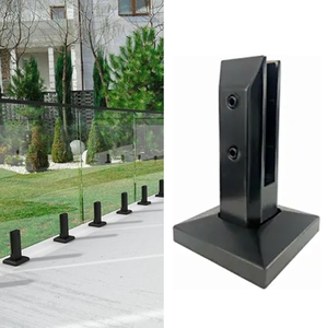 स्टेनलेस स्टील ग्लास पूल बाड़ स्पिगोट मैट काले रेलिंग क्लैंप ब्रैकेट फिटिंग हैंडरेल बैलस्ट्रड डेक बालकनी जंग - Product Image 1