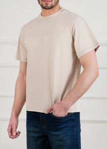Camiseta 100% de algodón de corte holgado con logotipo serigrafiado personalizado para hombre OEM/ODM tejido con impresión digital y cuello de gran tamaño - Product Image 4
