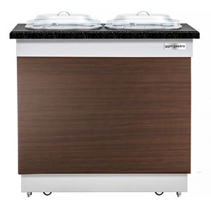 Dispensador de Platos con Calefacción DUBLIN - 1kW - 700mm - con ruedas - 100 platos - Encimera de granito - Product Image 4