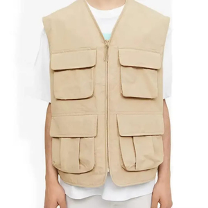 Respirant 2025 nouveauté hommes personnalisé hiver gilets de sécurité couleur kaki toile séchage rapide multifonctionnel de haute qualité - Product Image 2