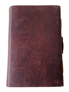 Deckle, papel de arte antiguo, diario de cuero genuino marrón oscuro, hecho a mano, libro de notas encuadernadas antiguas, libro de hechizos, Correa con botones de bloqueo - Product Image 5
